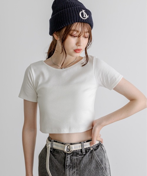 OLIVE des OLIVE(オリーブデオリーブ)の「ネックレス付きコンパクトTシャツ 1031060420(Tシャツ/カットソー・レディース・ブラック/ネイビー/イエロー/オフホワイト・FREE)」の22枚目の写真