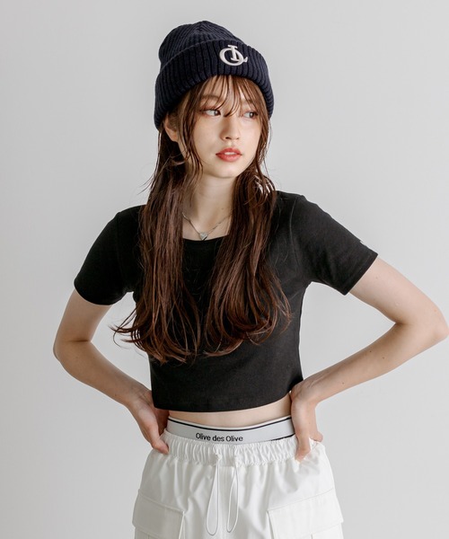 OLIVE des OLIVE(オリーブデオリーブ)の「ネックレス付きコンパクトTシャツ 1031060420(Tシャツ/カットソー・レディース・ブラック/ネイビー/イエロー/オフホワイト・FREE)」の18枚目の写真
