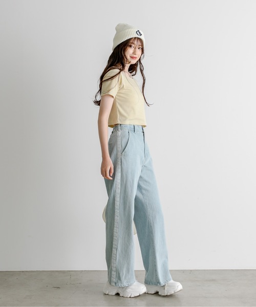 OLIVE des OLIVE(オリーブデオリーブ)の「ネックレス付きコンパクトTシャツ 1031060420(Tシャツ/カットソー・レディース・ブラック/ネイビー/イエロー/オフホワイト・FREE)」の20枚目の写真