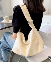 florist | 【2WAY/軽量】【ワイドな肩紐】ユニセックス シンプルレザーワイドショルダーバッグ/メッセンジャーバッグ(ボストンバッグ)