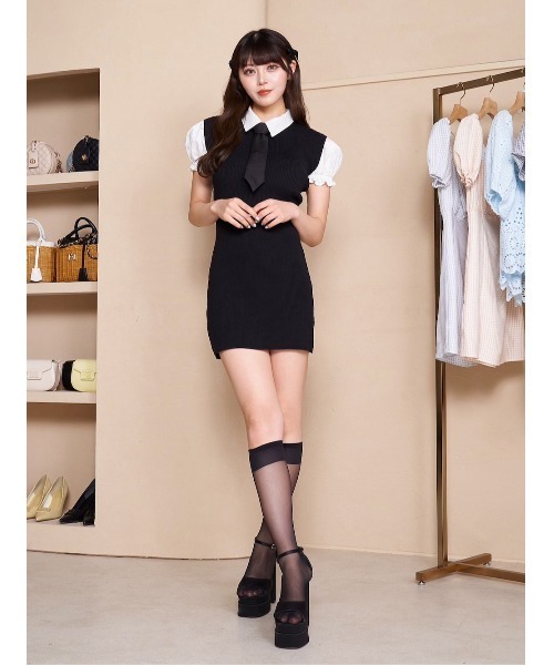 Darich ダーリッチ シャツドッキングニットミニワンピース Darich