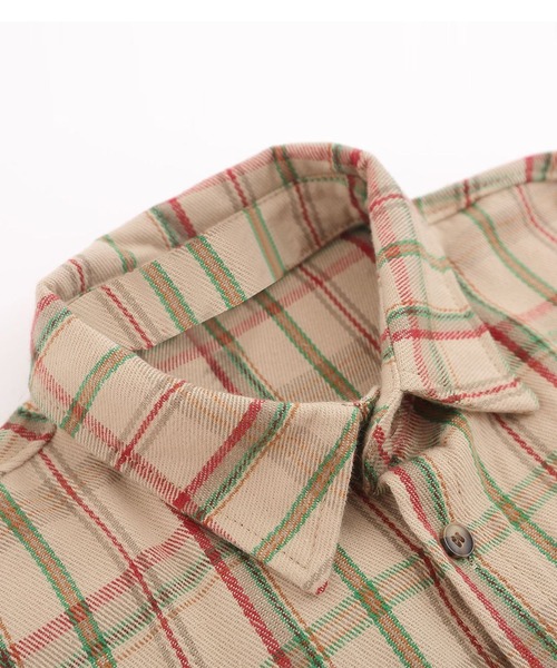 HOOK(フック)の「【HOOK】レトロ調人物刺繍チェック柄長袖シャツ(シャツ/ブラウス・メンズ・ベージュ/グリーン・L/XL/M)」の10枚目の写真