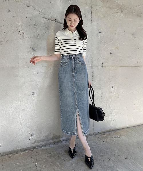 セール】デニム スカート（デニムスカート）｜BLANC FICELLE（ブラン