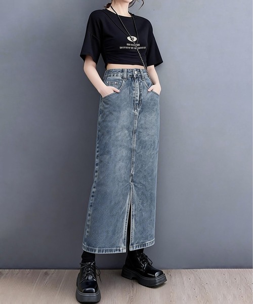 セール】デニム スカート（デニムスカート）｜BLANC FICELLE（ブラン