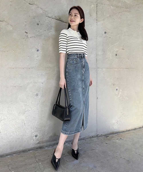 セール】デニム スカート（デニムスカート）｜BLANC FICELLE（ブラン