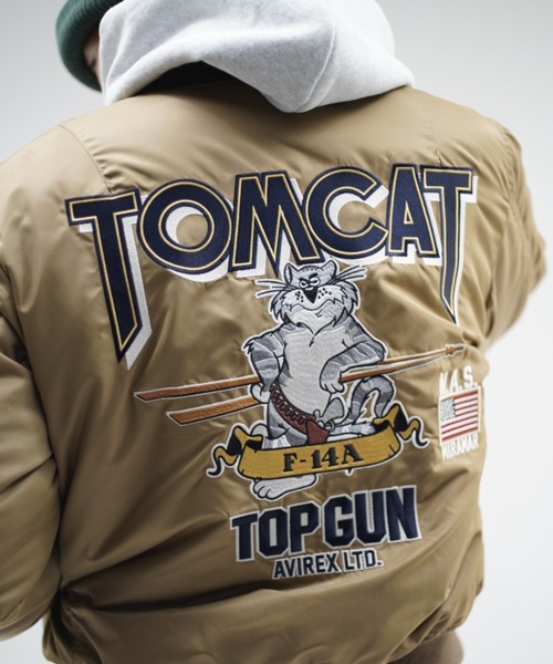 USED加工！アヴィレックスシープスキンMA-1トムキャットワッペンレザー