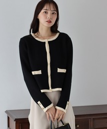 BLUEEAST（ブルーイースト）の「《お気に入り2.4万人突破！／新色追加／9色展開》金ボタンノーカラーニットジャケット（カーディガン/ボレロ）」