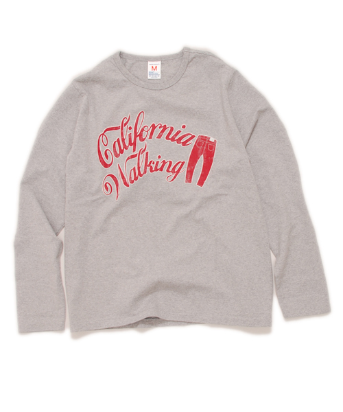 Denime（ドゥニーム）の「BASIC CUTSEW LONG-SLEEVE TEE 'CALIFORNIA WALKING' /ベーシックカットソーロンT（Tシャツ/カットソー・メンズ・ホワイト/グレー/イエロー・LARGE/MEDIUM/SMALL）」の2枚目の写真