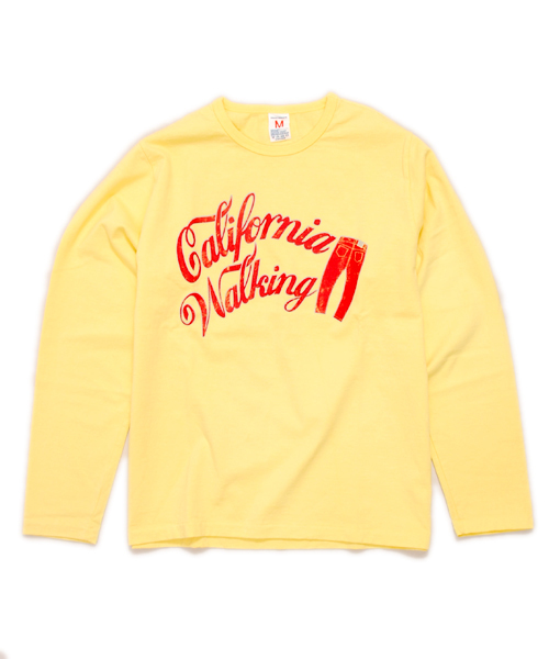Denime（ドゥニーム）の「BASIC CUTSEW LONG-SLEEVE TEE 'CALIFORNIA WALKING' /ベーシックカットソーロンT（Tシャツ/カットソー・メンズ・ホワイト/グレー/イエロー・LARGE/MEDIUM/SMALL）」の3枚目の写真