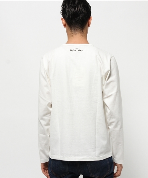 Denime（ドゥニーム）の「BASIC CUTSEW LONG-SLEEVE TEE 'CALIFORNIA WALKING' /ベーシックカットソーロンT（Tシャツ/カットソー・メンズ・ホワイト/グレー/イエロー・LARGE/MEDIUM/SMALL）」の10枚目の写真