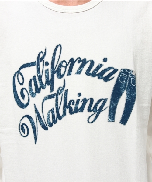 Denime（ドゥニーム）の「BASIC CUTSEW LONG-SLEEVE TEE 'CALIFORNIA WALKING' /ベーシックカットソーロンT（Tシャツ/カットソー・メンズ・ホワイト/グレー/イエロー・LARGE/MEDIUM/SMALL）」の13枚目の写真