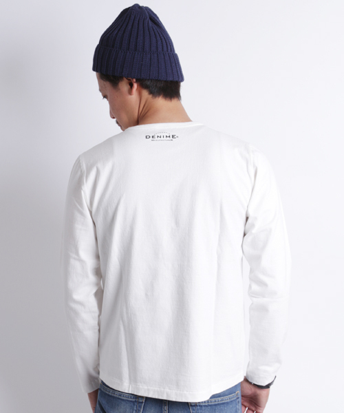 Denime（ドゥニーム）の「BASIC CUTSEW LONG-SLEEVE TEE 'CALIFORNIA WALKING' /ベーシックカットソーロンT（Tシャツ/カットソー・メンズ・ホワイト/グレー/イエロー・LARGE/MEDIUM/SMALL）」の5枚目の写真