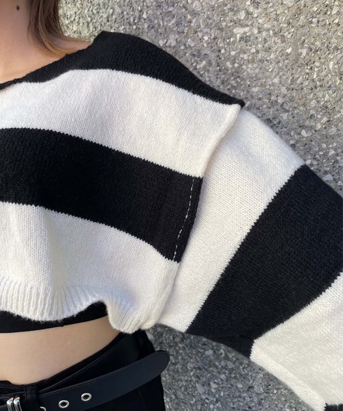 ENVYM＊ローゲージルーズニット ENVYM（アンビー）の「ボーダールーズニット（ニット/セーター）」 - WEAR