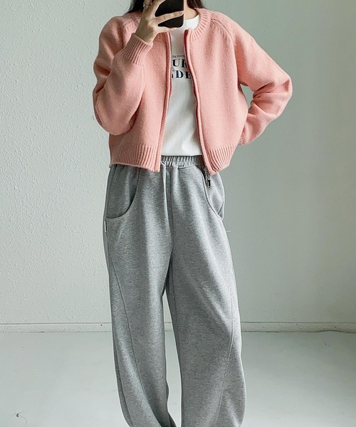 MAISON DE THERESE(メゾン ド テレーズ)の「ファスナー開き ショート丈ニットコート/カーディガン セーター ボレロ(カーディガン/ボレロ・レディース・ピンク/オレンジ/アイボリー/ブルー/グレー・FREE)」の10枚目の写真