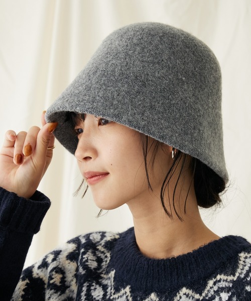 CRAFT STANDARD BOUTIQUE(クラフトスタンダードブティック)の「サーモベルハット(ハット・レディース・グレー/ブラック・FREE)」の1枚目の写真