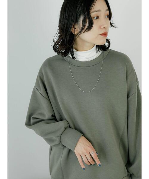 Samansa Mos2 blue（サマンサモスモスブルー）の「ダンボールニットプルオーバー（Tシャツ/カットソー・レディース・ブラック/グレー/キナリ/ブルー/カーキ・F）」の4枚目の写真