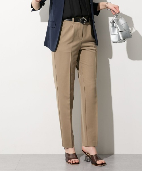 nissen（ニッセン）の「【低身長/高身長サイズ有】ストレッチきれい見えテーパードパンツ（Petitjo/slattgir.）（スラックス・レディース・ネイビー/グレイッシュブルー/ブラック/ベージュ/スモーキーグリーン系/モカ/アイボリー/グレー/ライトブルー/ブラウン・TM1/TL1/TLL1/T3L1/T4L1/T5L1/TS1/TM2/TL2/T4L2/T5L2/TS2/TLL2/T3L2/PSS2/PL1/PM1/PSS1/PS2/PS1/PL2/PM2/M/LL/L/3L）」の5枚目の写真