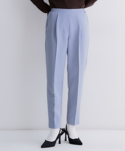 nissen（ニッセン）の「【低身長/高身長サイズ有】ストレッチきれい見えテーパードパンツ（Petitjo/slattgir.）（スラックス・レディース・ネイビー/グレイッシュブルー/ブラック/ベージュ/スモーキーグリーン系/モカ/アイボリー/グレー/ライトブルー/ブラウン・TM1/TL1/TLL1/T3L1/T4L1/T5L1/TS1/TM2/TL2/T4L2/T5L2/TS2/TLL2/T3L2/PSS2/PL1/PM1/PSS1/PS2/PS1/PL2/PM2/M/LL/L/3L）」の9枚目の写真