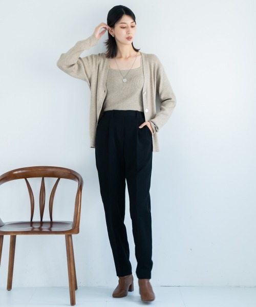 セール】高身長 ストレッチきれい見えテーパードパンツ（トール