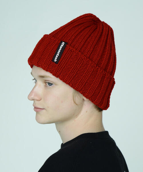 MANASTASH(マナスタッシュ)の「MANASTASH/マナスタッシュ/90'S LOGO BEANIE II/ロゴビーニー(ニットキャップ/ビーニー・メンズ・ブラック/オリーブ系/ブルー/レッド系その他4/イエロー/その他17/パープル/ネイビー・F)」の7枚目の写真