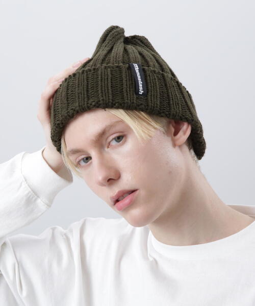 MANASTASH(マナスタッシュ)の「MANASTASH/マナスタッシュ/90'S LOGO BEANIE II/ロゴビーニー(ニットキャップ/ビーニー・メンズ・ブラック/オリーブ系/ブルー/レッド系その他4/イエロー/その他17/パープル/ネイビー・F)」の12枚目の写真