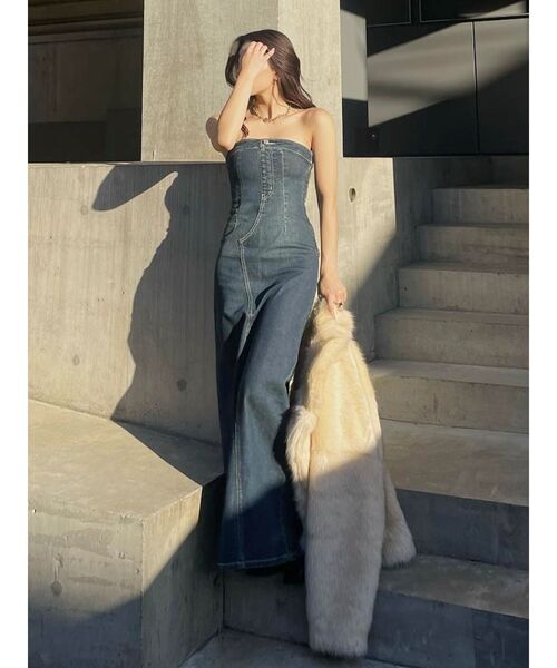 EVRIS（エヴリス）の「ショートフェイクファーコート（ブルゾン・レディース・ブルー/ベージュ・FREE）」の10枚目の写真