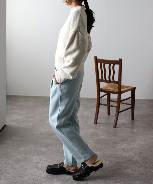 COMMRE（コムル）の「ショートフォルムアウトリンキングニットプルオーバー（ニット/セーター・レディース・サックスブルー/アイボリー/ピンク・FREE）」の9枚目の写真