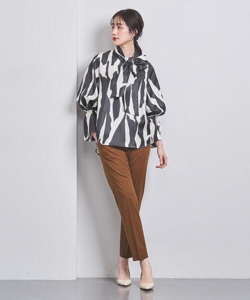 ユナイテッドアローズ　ジオメティック　ブラウス　ボウタイブラウス UNITED ARROWS - UNITED ARROWS ジオメトリック ボウタイブラウスの