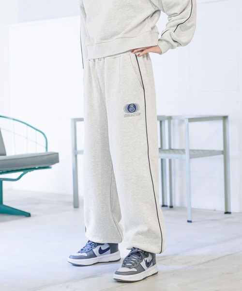 PBLIM（ページボーイリム）の「PBLIM/カラーパイピングスウェットパンツ（スウェットパンツ・レディース・グレー/ネイビー・FREE）」の3枚目の写真