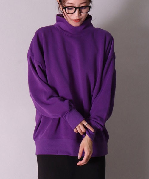 BAYBLO（ベイブロ）の「(DV)【ユニセックス】ドルマンスリーブ ハイネック スウェット プルオーバー（スウェット・メンズ・チャコールグレー/ブラック/ライトベージュ/パープル/杢グレー・LARGE/MEDIUM/X-LARGE）」の5枚目の写真