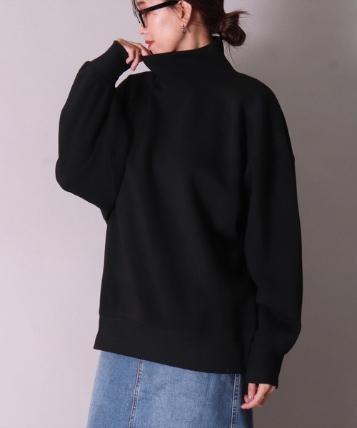 BAYBLO（ベイブロ）の「(DV)【ユニセックス】ドルマンスリーブ ハイネック スウェット プルオーバー（スウェット・メンズ・チャコールグレー/ブラック/ライトベージュ/パープル/杢グレー・LARGE/MEDIUM/X-LARGE）」の2枚目の写真