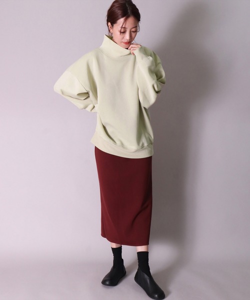 BAYBLO（ベイブロ）の「(DV)【ユニセックス】ドルマンスリーブ ハイネック スウェット プルオーバー（スウェット・メンズ・チャコールグレー/ブラック/ライトベージュ/パープル/杢グレー・LARGE/MEDIUM/X-LARGE）」の6枚目の写真