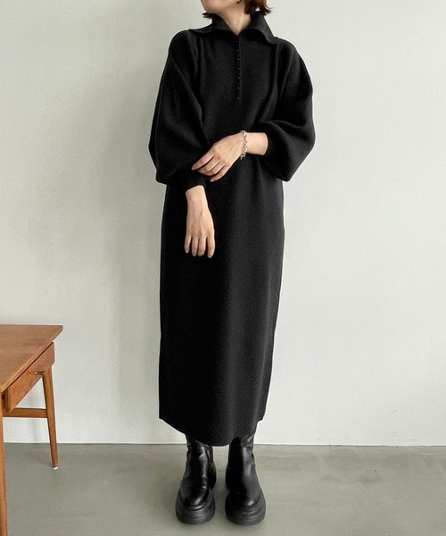 LOWRYS FARM（ローリーズファーム）の「ソデボリュームニットワンピース　968630（ワンピース・レディース・パープル/グレー/ブラック・FREE）」の20枚目の写真