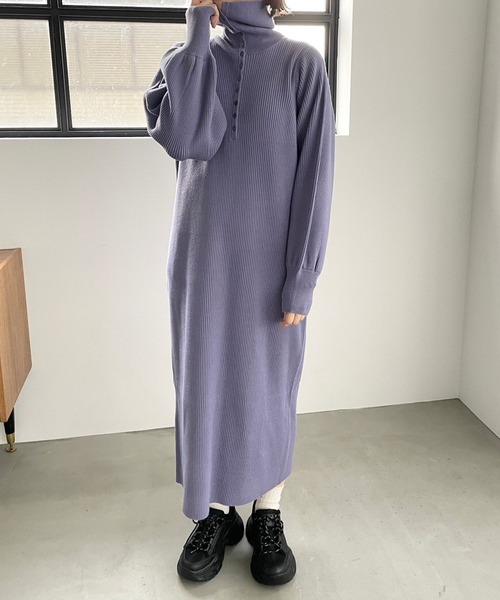 LOWRYS FARM（ローリーズファーム）の「ソデボリュームニットワンピース　968630（ワンピース・レディース・パープル/グレー/ブラック・FREE）」の21枚目の写真