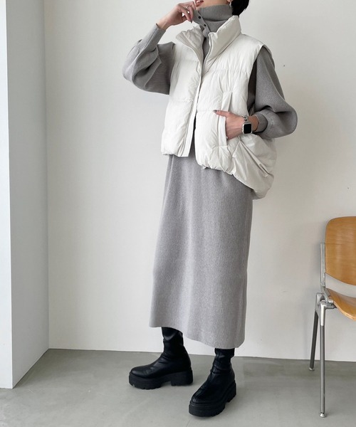 LOWRYS FARM（ローリーズファーム）の「ソデボリュームニットワンピース　968630（ワンピース・レディース・パープル/グレー/ブラック・FREE）」の10枚目の写真