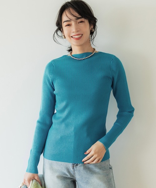 【新品未使用タグ付き】ボートネックリブニット coca（コカ） ニット セーター 極上ボートネックリブニット レディース