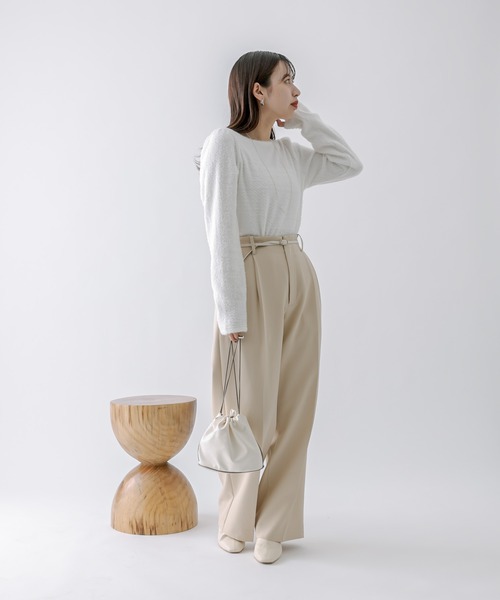 mline（エムライン）の「[mline]ギャザーシャギートップス（Tシャツ/カットソー・レディース・ブラック/オフホワイト・FREE）」の11枚目の写真