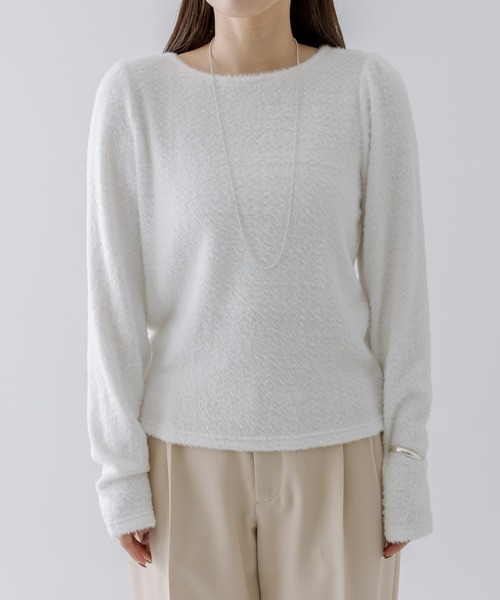 mline（エムライン）の「[mline]ギャザーシャギートップス（Tシャツ/カットソー・レディース・ブラック/オフホワイト・FREE）」の12枚目の写真