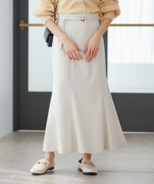 VIS（ビス）の「【洗える・防シワ】美easy裏起毛マーメイドスカート（スカート・レディース・ブラック/ホワイト系その他5/ベージュ系その他・SS/S/L/M）」の9枚目の写真