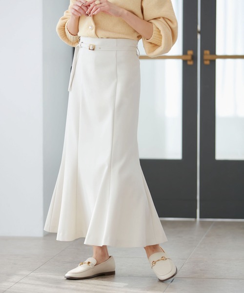 VIS（ビス）の「【洗える・防シワ】美easy裏起毛マーメイドスカート（スカート・レディース・ブラック/ホワイト系その他5/ベージュ系その他・SS/S/L/M）」の10枚目の写真