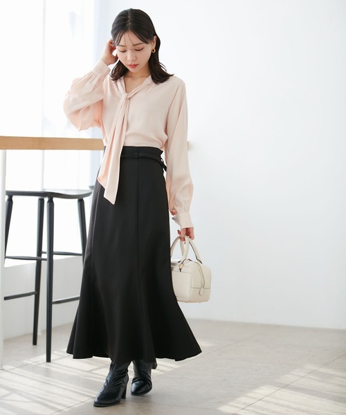 VIS（ビス）の「【洗える・防シワ】美easy裏起毛マーメイドスカート（スカート・レディース・ブラック/ホワイト系その他5/ベージュ系その他・SS/S/L/M）」の15枚目の写真