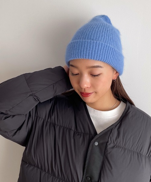 CANAL JEAN（キャナルジーン）の「El mar　アンゴラ混シャギーニットCAP（ニットキャップ/ビーニー・レディース・ブラウン/グレー/ブルー/ネイビー・ONE SIZE）」の17枚目の写真