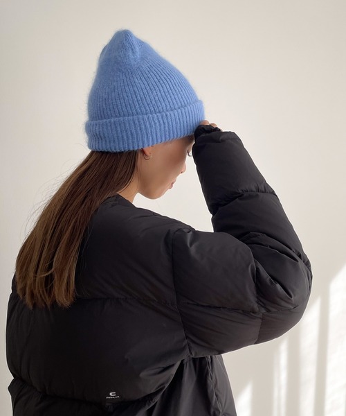 CANAL JEAN（キャナルジーン）の「El mar　アンゴラ混シャギーニットCAP（ニットキャップ/ビーニー・レディース・ブラウン/グレー/ブルー/ネイビー・ONE SIZE）」の8枚目の写真