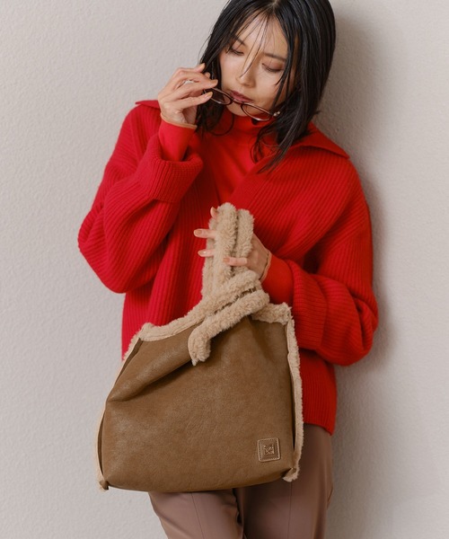 BARNYARDSTORM(バンヤードストーム)の「フェイクムートンBAG(トートバッグ・レディース・ブラウン/アイボリー・FREE)」の14枚目の写真