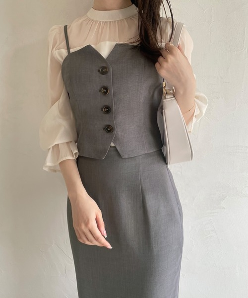 セール】デザインビスチェマーメイドスカートセット（セットアップ