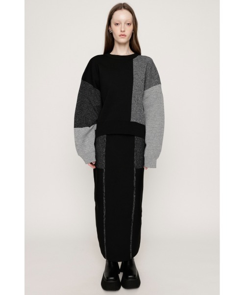 SLY(スライ)の「BLOCKING I LINE KNIT SK ブロッキング アイライン ニット スカート(スカート・レディース・ブラック系その他2/ホワイト系その他2/ブルー系その他・FREE)」の14枚目の写真