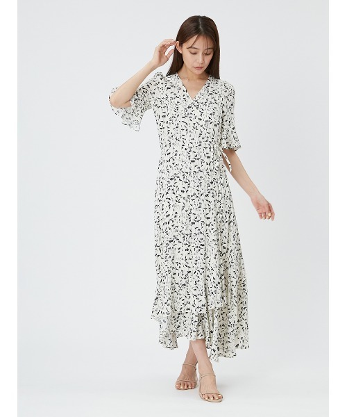 FRAY I.D(フレイアイディー)の「【00サイズあり】ヴィスコースプリントカシュクールワンピース(ワンピース・レディース・アイボリー/グリーン/レッド・00/1/0)」の13枚目の写真