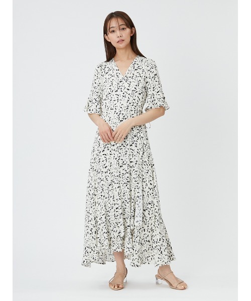 ✳︎ 【新品】FRAY I.D ヴィスコースプリントカシュクールワンピース　✳︎ FRAY I.D / フレイアイディー ヴィスコースプリントカシュクール