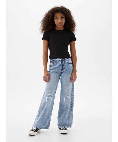 GAP（ギャップ）の「ローストライド リラックス デニム (キッズ)（デニムパンツ・キッズ・ライトインディゴブルー・8/6/12/10/14/16）」の2枚目の写真