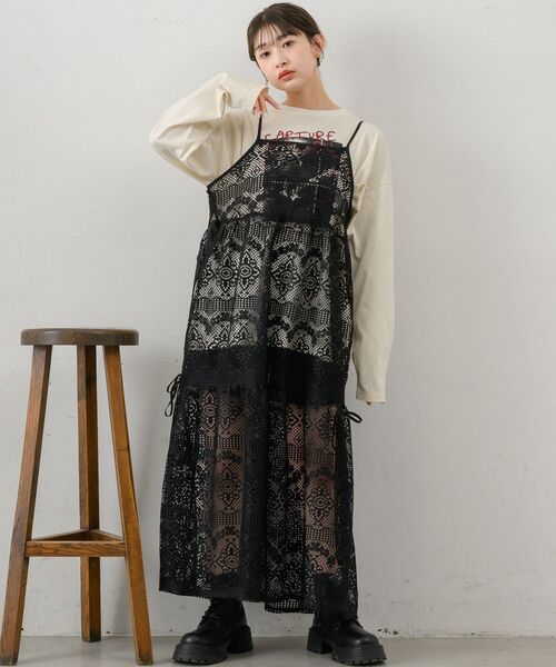 RETRO GIRL(レトロガール)の「アソートレースキャミOP(ワンピース・レディース・ナチュラル/ブラック/ホワイト系その他・FREE)」の10枚目の写真